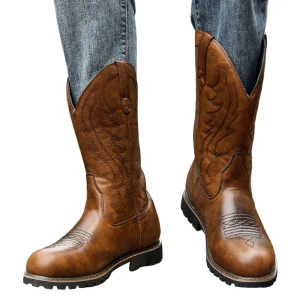 Heren Cowboylaarzen Vintage Leren Antislip